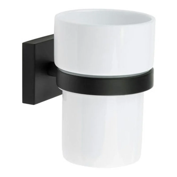 Tumbler Holder House White Porcelain Wall Mount Brass 3-6/7 x 3 x 3-2/3 Inch