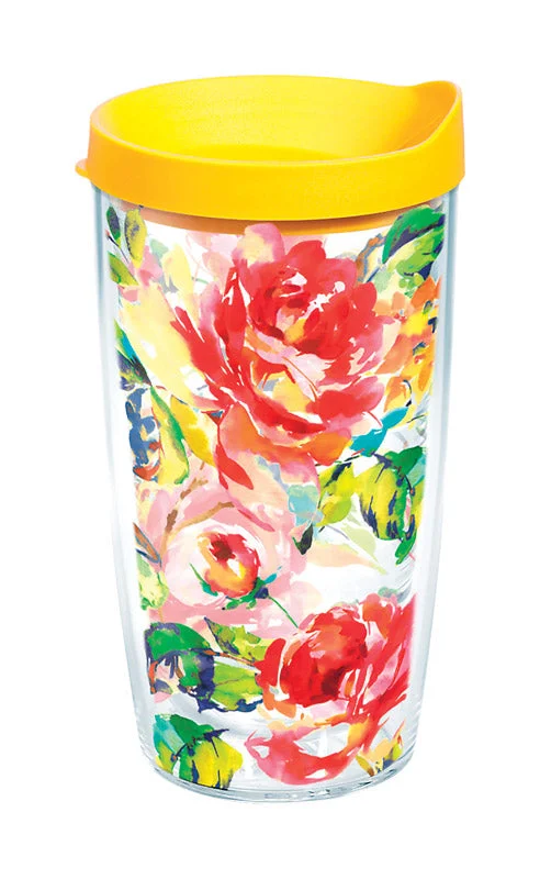 Tervis Fiesta 16 oz Floral Bouquet(Rose) Multicolored BPA Free Tumbler with Lid