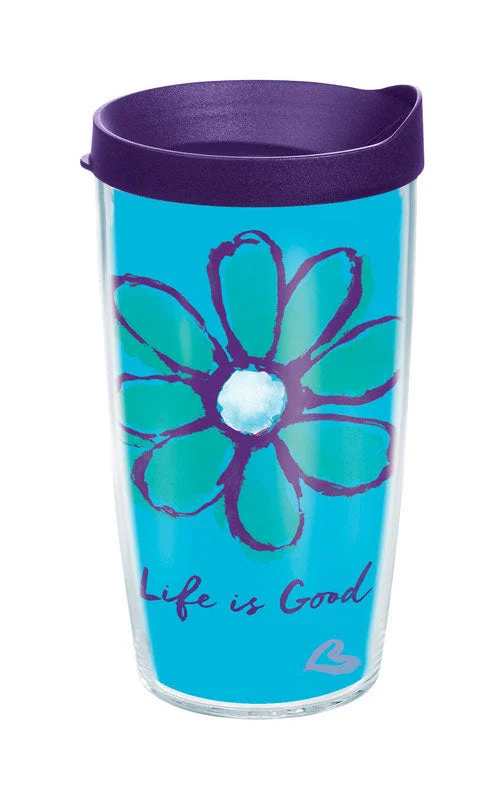 Tervis Life Is Good 16 oz Daisy Multicolored BPA Free Double Wall Tumbler