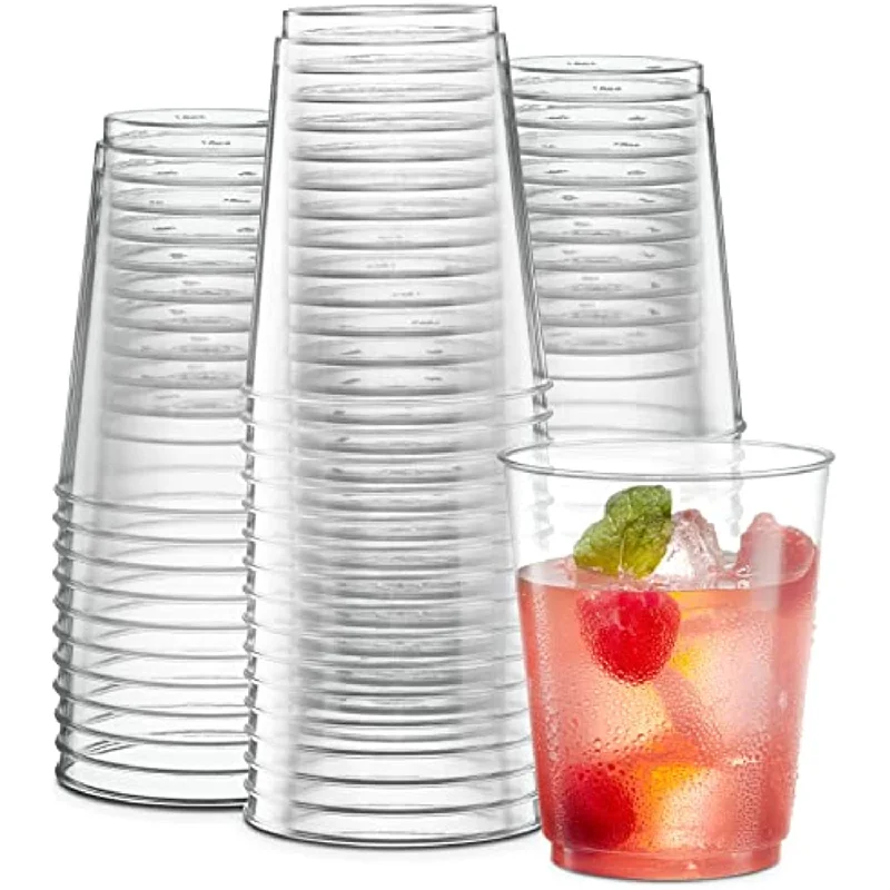 Disposable 10 oz Crystal Clear Plastic Tumblers for Party's & Weddings