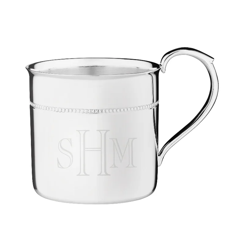 Personalized Silverplated Royal Bead Baby Cup